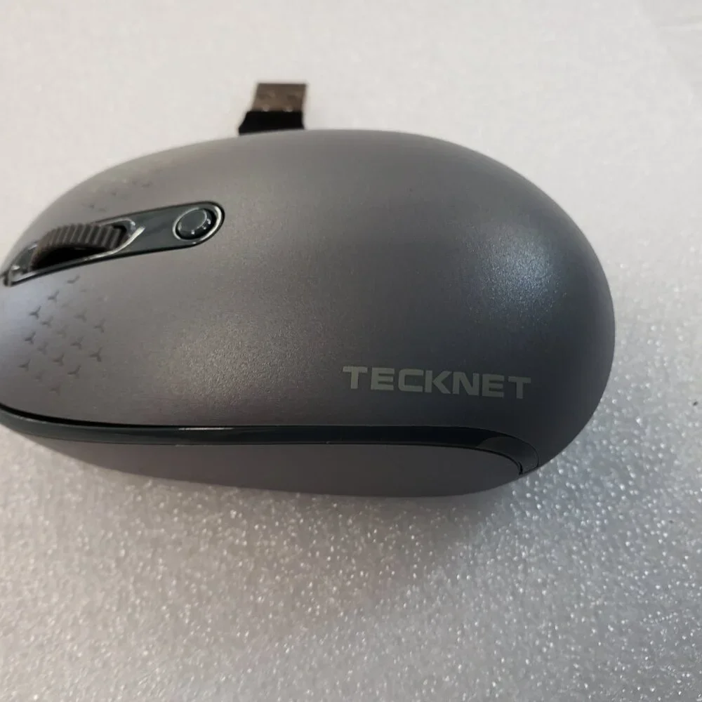 TECKNET Wireless Mouse for Laptop, 2.4GHz USB Mini Cordless Small Gray TK-MS006
